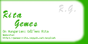 rita gemes business card